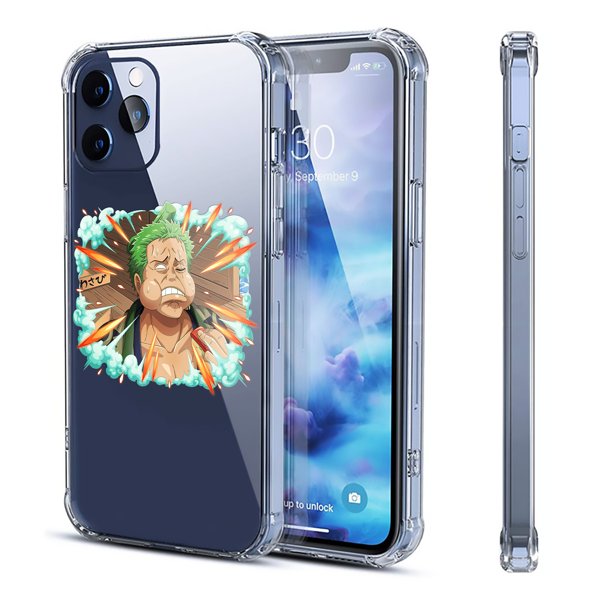 （画像用） ワンピース ロロノア・ゾロ ONE PIECE Roronoa Zoro 【iPhone 12シリーズ対応】透明スマホケース（クリアソフトケース）